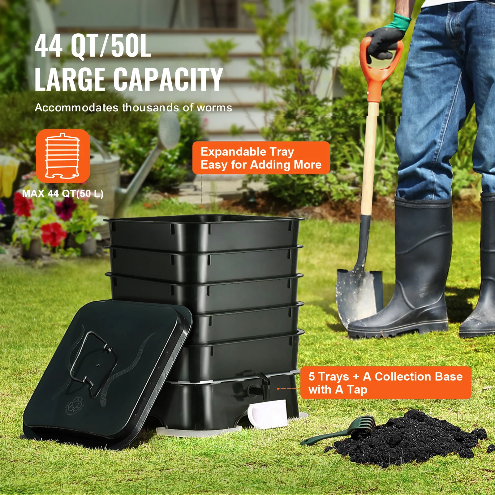 5-Tray Worm Composter Compost  - огляд і ціна Composting Kit Indoor